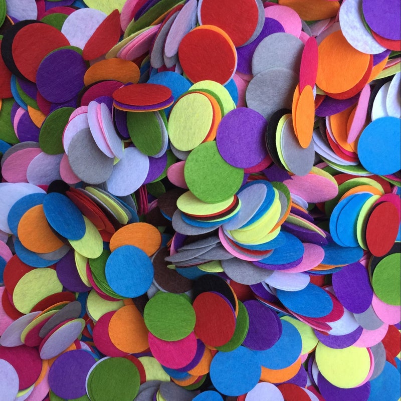BLUE GARLIC Round Felt Circles Felt Pads Mixed Color Felt for DIY and Sewing Handcraft (1.0""-500pcs) - Image 1